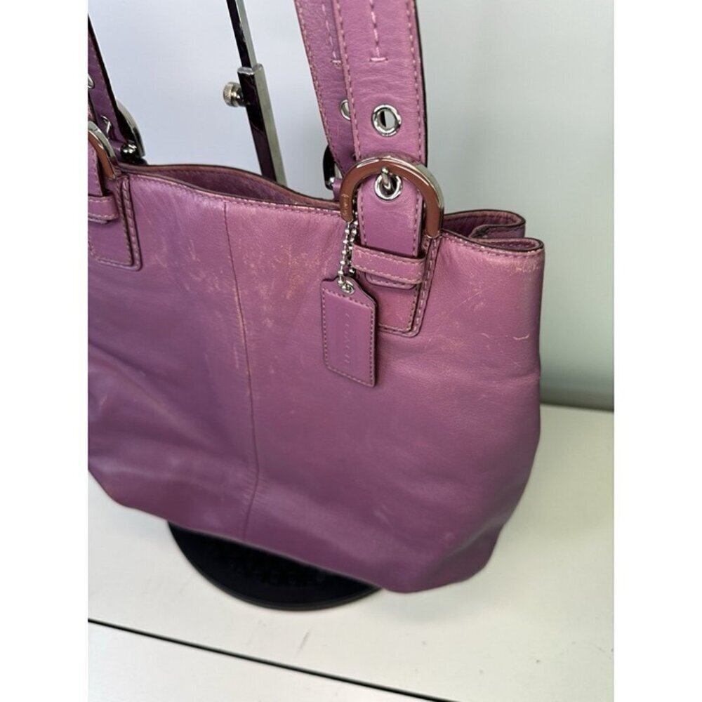 Coach Soho North South Purple Leather Satchel #F17216 - Gem